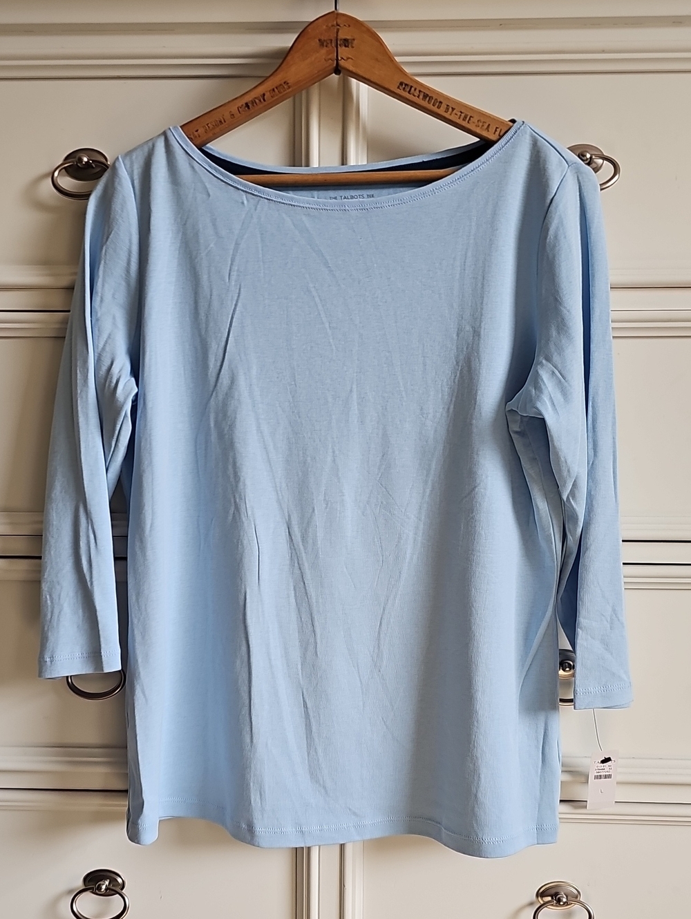 Talbots Sea Salt Boatneck Long Sleeve Tee - Picture 2 of 10
